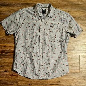 Mens WXYZ Gray Floral Short Sleeve Shirt XL